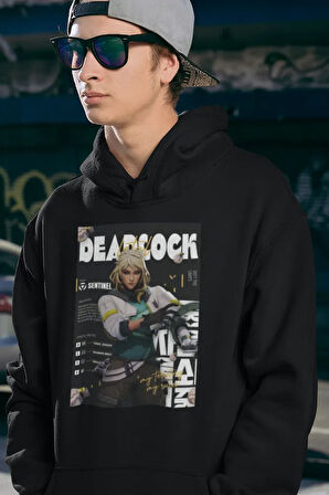 Deadlock Valorant Karakter Baskılı Unisex Oversize Hoodie