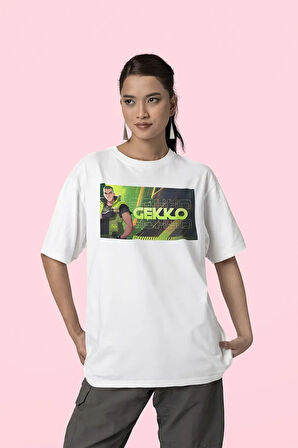 Gekkoo Karakter Baskılı Unisex Oversize Vaalorant Tişört