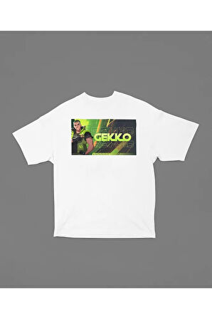Gekkoo Karakter Baskılı Unisex Oversize Vaalorant Tişört