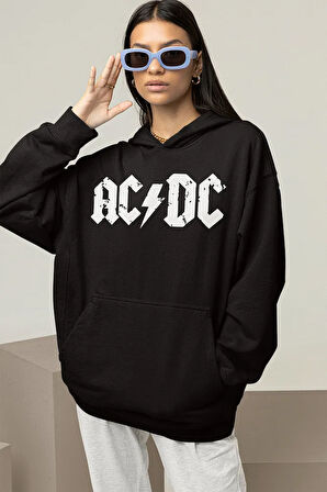 Rock Metal Müzik Grubu Baskılı Unisex Oversize AC DC Hoodie