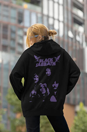Tasarım Black Sabbath Baskılı Unisex Oversize Rock Metal Hoodie