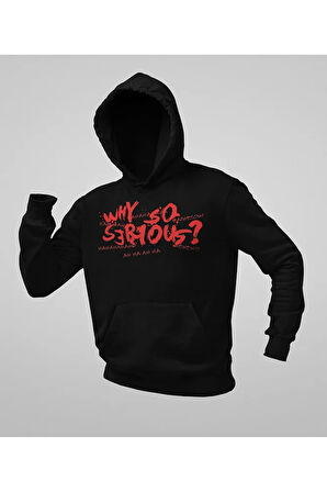 Why So Serious ? Yazılı Unisex Oversize Joker Hoodie