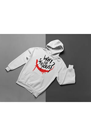Why So Serious ? Joker Gülen Surat Baskılı Unisex Oversize Hoodie