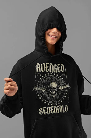 Tasarım Rock Metal Grubu Baskılı Unisex Oversize Avenged Sevenfold Hoodie