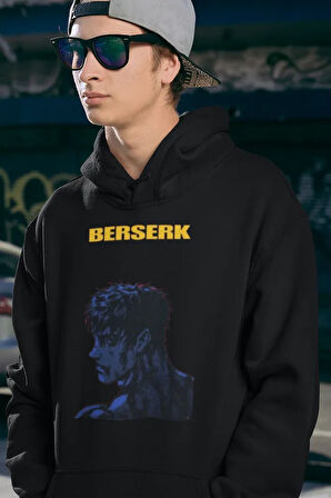Berserk Anime Dizi Serisi Baskılı Unisex Oversize Hoodie