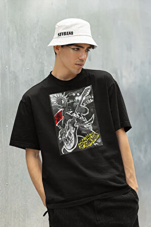 Anarchic Spider-Man Baskılı Unisex Oversize Spider-Punk Tişört