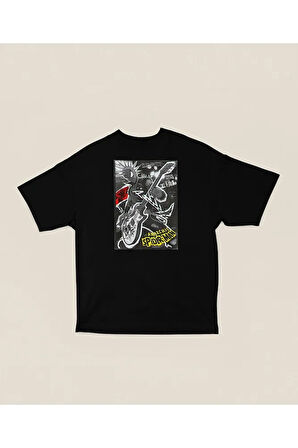 Anarchic Spider-Man Baskılı Unisex Oversize Spider-Punk Tişört