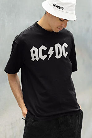 Im On The Highway To Hell AC DC Baskılı Unisex Oversize Rock Metal Tişört