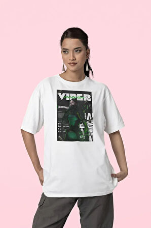 Controller Viiper Karakter Baskılı Unisex Oversize Valorrant Tişört
