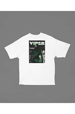Controller Viiper Karakter Baskılı Unisex Oversize Valorrant Tişört
