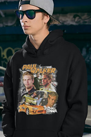 Hızlı Ve Öfkeli Paul Walker Baskılı Unisex Oversize Film Hoodie