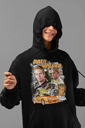 Hızlı Ve Öfkeli Paul Walker Baskılı Unisex Oversize Film Hoodie