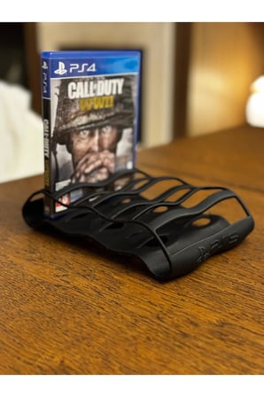 PS5 Logolu CD Oyun Rafı, 6 Gözlü İkonik Tasarımlı Stand, Oyun İstif Kutusu (CD) Rafı Stand Organizer