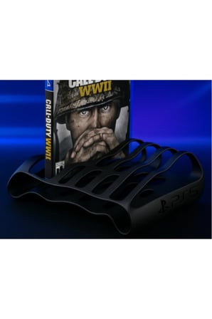 PS5 Logolu CD Oyun Rafı, 6 Gözlü İkonik Tasarımlı Stand, Oyun İstif Kutusu (CD) Rafı Stand Organizer