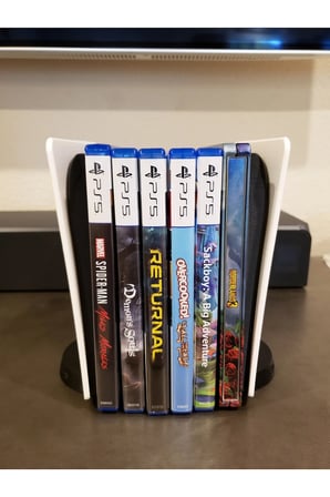 PS5 Konsol Tasarımlı CD Stand Rafı, İkonik Konsol Görünümlü Oyun Kutusu (CD) Rafı – Stand Organizer