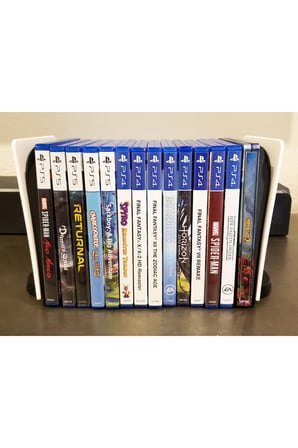 PS5 Konsol Tasarımlı CD Stand Rafı, İkonik Konsol Görünümlü Oyun Kutusu (CD) Rafı – Stand Organizer