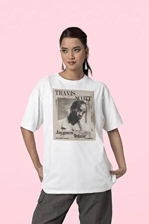 Jacques Rapper Travis Scott Baskılı Unisex Oversize Rap Tişört