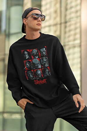 Slipknot Baskılı Unisex Oversize Rock Metal Sweatshirt