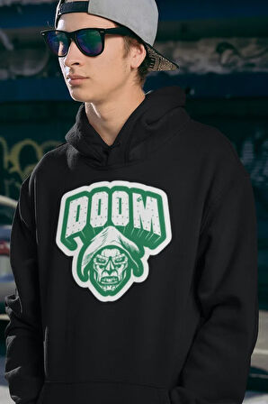 Doctor Doom Marvel Karakter Baskılı Unisex Oversize Hoodie