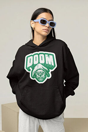Doctor Doom Marvel Karakter Baskılı Unisex Oversize Hoodie