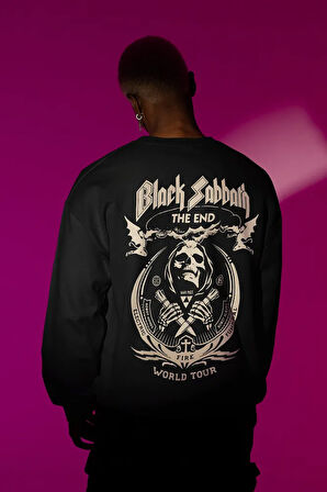 Black Sabbath Baskılı Unisex Oversize Müzik Grubu Sweatshirt