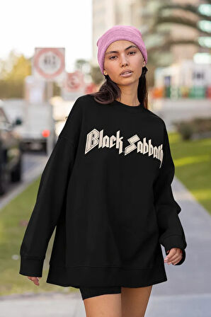 Black Sabbath Baskılı Unisex Oversize Müzik Grubu Sweatshirt