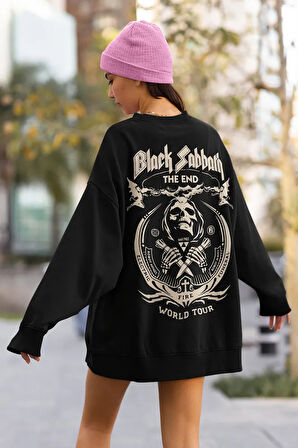 Black Sabbath Baskılı Unisex Oversize Müzik Grubu Sweatshirt