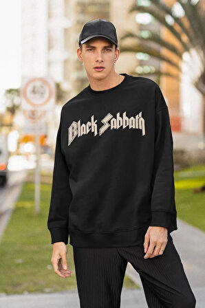 Black Sabbath Baskılı Unisex Oversize Müzik Grubu Sweatshirt