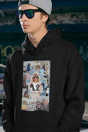 Tasarım 1989 Taylor Swift Baskılı Unisex Oversize Şarkıcı Hoodie