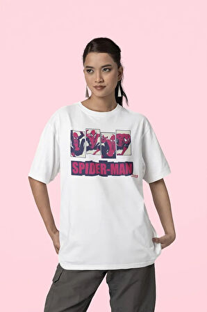 Spider-Man Karakter Baskılı Unisex Oversize Marvel Tişört