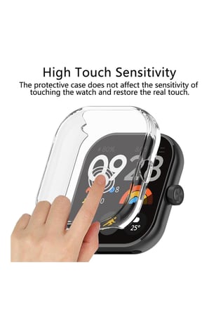 Xiaomi Redmi Watch 3 Active Uyumlu Şeffaf Silikon Kasa ve Ekran Koruyucu
