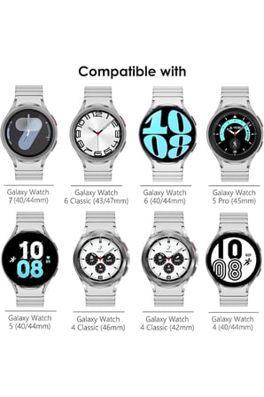 Samsung Galaxy Watch 4/5/6/7/FE/40/44 Classic 42/43/46/47mm Uyumlu Titanyum Paslanmaz Çelik Kordon