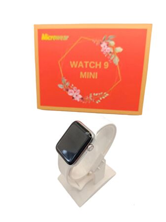 Watch 9 Mini 41 Mm Akıllı Saat Iphone Ve Android Uyumlu Beyaz,Gümüş Su Yolu Bileklik Hediye