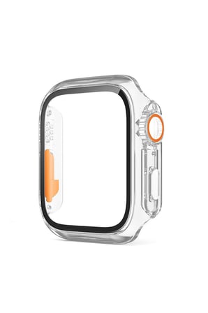 Apple Watch 41 mm Uyumlu Watch Ultra Görünümlü Kasa ve Ekran Koruyucu Set Kılıf Fit Kalıp Sert Pc
