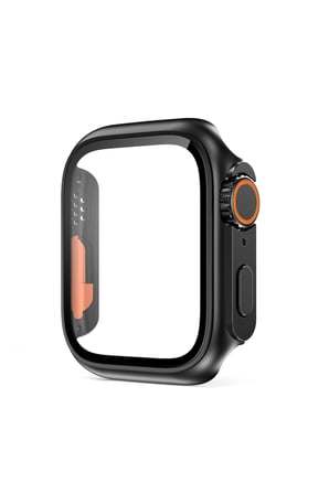Apple Watch 41 mm Uyumlu Watch Ultra Görünümlü Kasa ve Ekran Koruyucu Set Kılıf Fit Kalıp Sert Pc