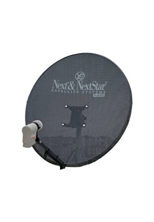 Next&NextStar  85 Cm Delikli Gri Renk Ofset Çanak Anten + Tekli Lnb