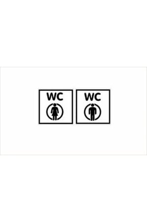 Bay-bayan Wc Yönlendirme Yazısı Metal Gümüş 2'li 10x10 Cm