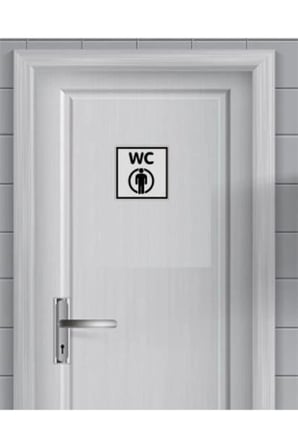 Bay-bayan Wc Yönlendirme Yazısı Metal Gümüş 2'li 10x10 Cm