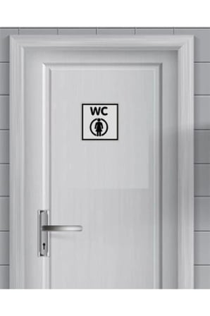 Bay-bayan Wc Yönlendirme Yazısı Metal Gümüş 2'li 10x10 Cm