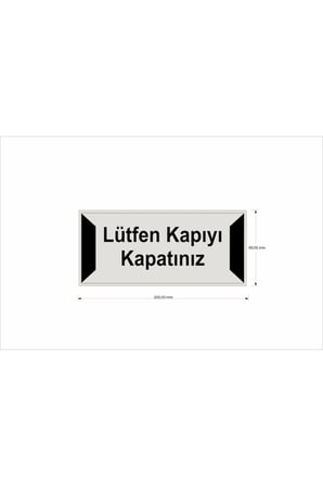 Lütfen Kapıyı Kapatınız Yönlendirme Levhası 7,5 Cm X 19 Cm Gümüş Renk Metal
