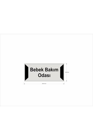 Bebek Bakım Odası Yönlendirme Levhası 7,5 Cm X 19 Cm Gümüş Renk Metal