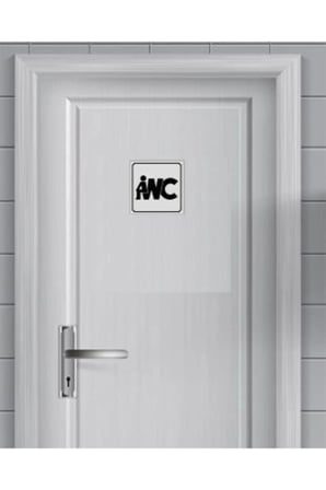 Bay-bayan Wc Yönlendirme Yazısı Metal Gümüş 10x10 Cm