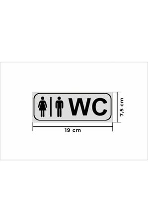 Bay-bayan Wc Yönlendirme Yazısı Metal Gümüş Renk Tekli 19 Cm X 7,5 Cm
