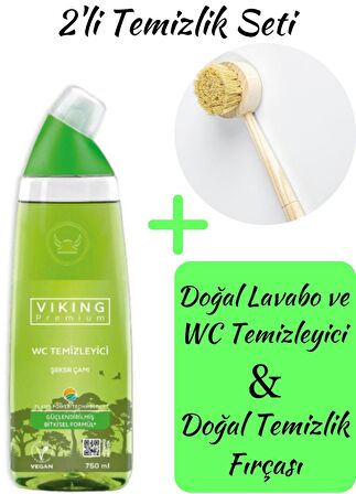 Premıum Wc Temizleyici Şeker Çamı 750 ml ve Doğal Kıllı Temizlik Fırçası 2'li Set