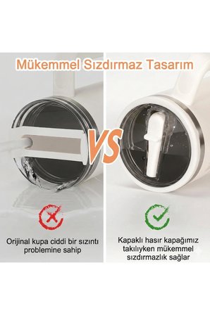 Pietli Termos Kapağı Sızdırmaz Kendinden Pipetli  1.18 LT Quencher 40 oz Termoslarla Uyumludur 1 adet