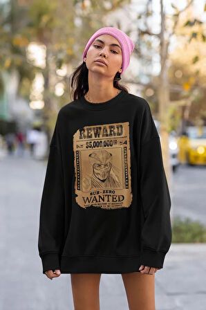 Sub-Zero Wanted Reward Yazılı Unisex Oversize Anime Sweatshirt