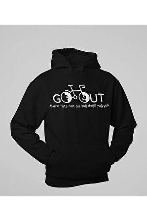 Burn Fats Not Oil Yazılı Unisex Oversize Yağ Değil Yağ Yak Yazılı Hoodie
