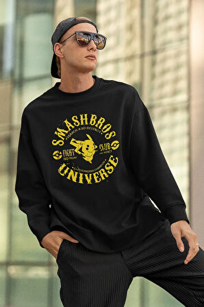 Smashbros Universe Yazılı Unisex Oversize Pokemon Sweatshirt
