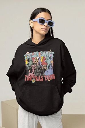Şarkıcı Taylor Swift The Eras Tour Baskılı Unisex Oversize Hoodie