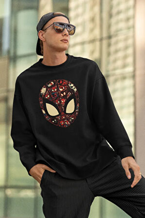 Deadpool Maske Tasarım Baskılı Unisex Oversize Sweatshirt